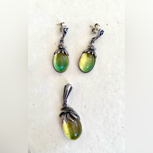 Vintage NYC Valerio 888 Earring and Pendant Set - Picture 1 of 7